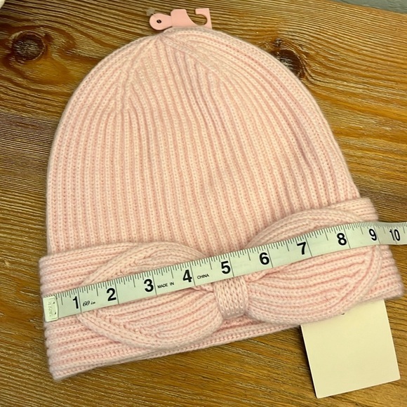 KATE SPADE NWT Ribbed Beanie W Bow- Chalk Pink - 1 size main image 5